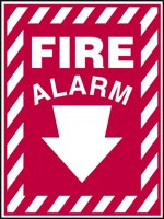 Plastic, Fire Alarm Sign 